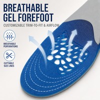 Semelles intérieures de sport confortables en gel TPU respirant, unisexes, absorption des chocs, inserts de remplacement pour chaussures de sport