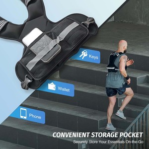 Chaleco Deportivo Reflectante Ergonómico de <span class=keywords><strong>Neopreno</strong></span> Ajustable para Hombre y <span class=keywords><strong>Mujer</strong></span> Pusun, con Bolsillo para Pesas de 12 Libras para Correr al Aire Libre - Product Image 3