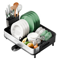 Égouttoir à vaisselle WIREKING moderne, non pliable, antirouille, à poser sur l'évier, à une seule couche, en acier inoxydable, organisateur de cuisine