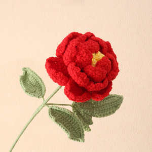 Fleurs de pivoine au crochet Kexiang, couleurs dégradées, polyester, fleurs artificielles pour décoration, accessoires de photographie, utilisation sur bureau - Product Image 4
