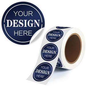 Rollo <span class=keywords><strong>de</strong></span> Etiquetas Adhesivas Personalizadas <span class=keywords><strong>de</strong></span> 1 a 10 Pulgadas, Etiquetas <span class=keywords><strong>de</strong></span> Vinilo Impermeables con Logotipo, Imagen, Texto y Código QR para Empaquetado Empresarial - Product Image 1