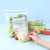 Sac de conservation alimentaire rectangulaire moderne en PET/PE avec fermeture éclair, anti-fuite, réutilisable, multifonctionnel, en polyester, pour cuisine