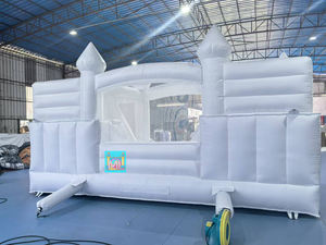 Château Gonflable Blanc pour Location de Fêtes, Structure Gonflable avec Piscine, Château Gonflable Blanc Pastel avec Piscine à Balles - Product Image 5