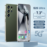 Smartphone S26 Ultra 22gb+2tb 5g Original Tidak Terkunci Dual Sim Card Layar HD 7.3 Inci Kamera Belakang 108mp Sistem Operasi Spanyol 100w