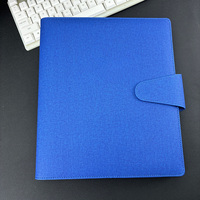 Agenda personnel A4, classeur à 3 anneaux dorés, en cuir PU lin, fermeture magnétique, carnet personnalisé, couverture rigide, agenda avec porte-stylo