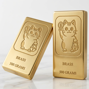 Lingote de Latón Brillante de 500G a Precio Competitivo, Pulido a Espejo, Souvenir con Patrones Personalizables - Product Image 1