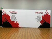Support de bannière en tissu enroulable portable personnalisé avec impression numérique pour événements sportifs et jeux, utilisable comme couverture de table ou toile de fond suspendue