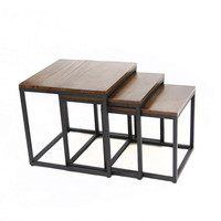 Ensemble de 3 tables basses modernes transformables, tables à thé empilables pour salon, chambre à coucher, table d'appoint avec structure en fer