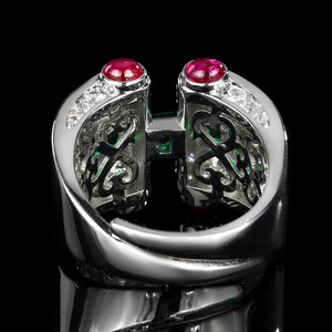 XILIANGFEIZI 2025 Bijoux de Luxe : Bague Homme Style Rétro Princier <span class=keywords><strong>Royal</strong></span> en Cristal Bleu Imitation Européen-Américain - Product Image 2