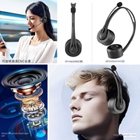 Haohuaxin Headset nirkabel Bilateral telinga tunggal, Operator kualitas tinggi aktif peredam kebisingan ponsel Hi-Fi
