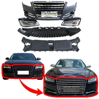 Kit de Conversión de Carrocería para Audi A8 a S8, Parachoques Delantero con Rejilla, Alerón, Faros LED, Guardabarros, Capó, Ajuste Perfecto, Listo para Instalar