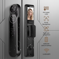 Serrure de porte intelligente Glomarket Tuya WiFi3D avec reconnaissance faciale et d'empreintes digitales, IA, pour entrée en aluminium, entièrement automatique