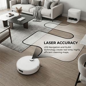 Aspiradora Húmeda y Seca, 8000 Pa de Succión, 3 en 1, Barredora, Mopa, Robot Aspirador Húmedo y Seco con Estación Base - Product Image 4