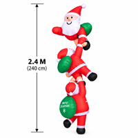 Décoration de Noël gonflable extérieure Père Noël grimpeur 2,4 m – Décorations de Noël gonflables pour jardin