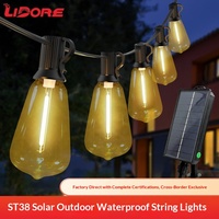 Lampe de camping transfrontalière la plus vendue ST38, guirlande lumineuse étanche IP44, alimentée par USB, ampoule globe standard UE/US, détection de présence humaine
