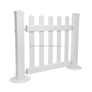 Panneau de clôture temporaire portable en vinyle PVC de style picket avec pieds de <span class=keywords><strong>base</strong></span> de <span class=keywords><strong>poteau</strong></span> autoportants gratuits, clôture de style picket autoportante blanche - Product Image 3