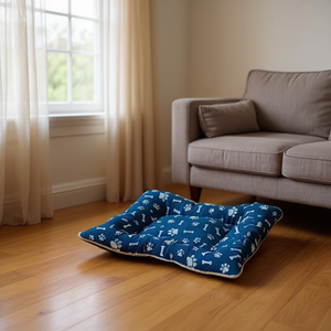 Set di Cuscini per Cani in Cotone Spesso di Alta Qualità, Tre Pezzi con Fondo Blu a Forma di Osso per Letti per Animali - Product Image 3