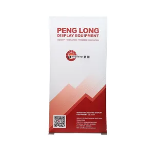 Stof Frameloze Lichtbak Reclame Roll Up Led Pull-Up Banner Stand Dubbele Zijden Display