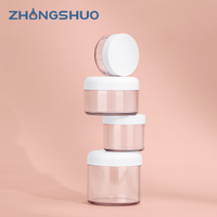 Pot cosmétique transparent en PET de 50g, 100g, 150g, 200g, 250g avec couvercle à coins arrondis, contenants pour soins de la peau à large ouverture, logo personnalisé