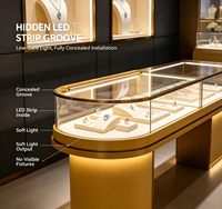 Vitrine de présentation de bijoux de luxe GZowin avec éclairage LED, design écologique, couleurs personnalisables, montage mural