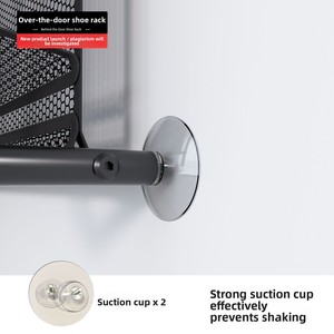 Étagère de rangement pour porte, porte-chaussures en <span class=keywords><strong>acier</strong></span> au carbone à suspendre, sans perçage, pour dortoir, armoire à chaussures murale, porte-chaussures gain de place - Product Image 3