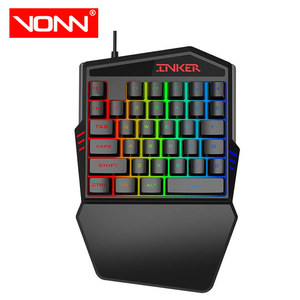 T-wolf T19 Mini ordinateur portable filaire à une main Clavier de jeu Clavier Teclado avec jeu rétro-éclairé coloré pour PC Gamer - Product Image 1