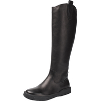 Bottes en cuir pour femmes, hauteur genou, élégantes, plates, longues, pour un usage quotidien et décontracté, chaussures noires tendance