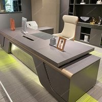 SPARKLE Boss bureau combinaison moderne directeur bureau unique grande table de patron avec lumières LED