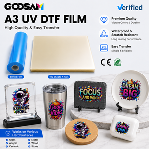 ฟิล์มสติกเกอร์ PET แบบม้วน A&B สำหรับพิมพ์ลายแบบ Cold Transfer ขนาด A3 30 ซม. ยี่ห้อ Goosam รุ่นใหม่ สำหรับเครื่องพิมพ์ UV DTF - Product Image 1