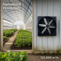 Ventilateur d'extraction agricole à haut débit d'air avec 6 pales en alliage et moteur BLDC pour bâtiments agricoles