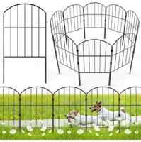 10 Panneaux de clôture pour chien modernes galvanisés antirouille sans creuser, 32 (H) x 23,6 pi (L), panneaux de clôture de jardin, barrière pour animaux, bordure de cour