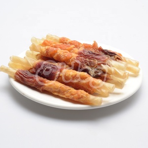 חטיפי לעיסה לחיות מחמד בסיטונאות OEM ODM, מקלות עור פרה עטופים בעוף וברווז, חטיפי כלבים לאימון פנים וחוץ, חטיפים יבשים לכלבים - Product Image 6