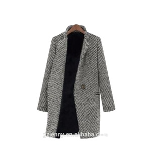 Cappotti Invernali di Lana alla Moda, <span class=keywords><strong>Monopetto</strong></span> con Lungo Risvolto, Giacche <span class=keywords><strong>Trench</strong></span> con Bottoni e Tasche, Cappotto Completo da <span class=keywords><strong>Donna</strong></span> - Product Image 1