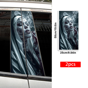 2 cái độc đáo xe bên cửa sổ Sticker Edgy nun thiết kế đồ họa xe b-trụ cột cơ thể phụ kiện vinyl bọc decal dán cho xe ô tô - Product Image 6