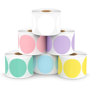 Colorful Print Circle 2.5cm to 10cm Label Roll Round Thermal <b>Sticker</b> Print for DIY <b>Logo</b> Design Name Labels - Product Image 3