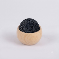 Diffuseur de boules en pierre volcanique naturelle avec base en bois, ensemble d'huiles essentielles aromatiques pour la décoration de bureau