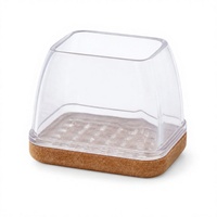Capuchons de pieds de meubles carrés transparents avec base en feutre antidérapante et silencieuse