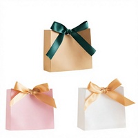 Pochettes cadeaux en papier recyclé avec ruban, gaufrage et doublure en éponge pour emballage de bonbons de mariage, d'anniversaire ou de fête
