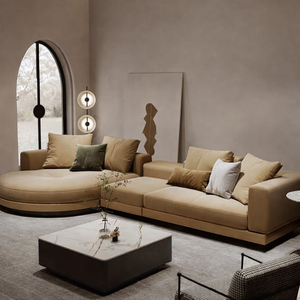 Ensemble de canapés modulaires de luxe pour salon avec revêtement élégant, assise profonde confortable et design d'intérieur contemporain - Product Image 1