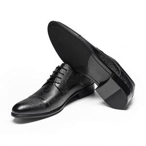 Chaussures en cuir pour hommes tendance - Chaussures habillées formelles respirantes pour l'été, en cuir véritable avec lacets et bout rond - Product Image 5