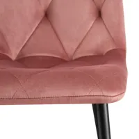 Chaise de cuisine Offre Spéciale confortable en velours rose tufté avec pieds en métal