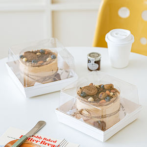 กล่องพลาสติกสำหรับใส่ขนมอบขนมอบขนมอบขนมอบทำจากกระดาษแข็งใสพร้อมฝาปิด - Product Image 2