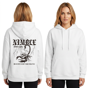 Sudadera con Capucha Blanca para Mujer con Estampado Gráfico de Escorpión en la Espalda, Sudadera Informal de Otoño, Sudadera de Algodón Tejido con Capucha y Manga Larga - Product Image 1