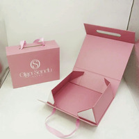 Boîte cadeau rigide pliable magnétique de luxe en matériaux recyclés et biodégradables, couleur bordeaux, avec couvercle, pour chaussettes et cadeaux pour animaux de compagnie