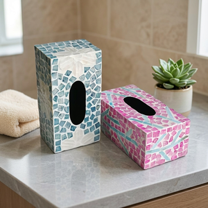 Caja de pañuelos de nácar de la mejor calidad, soporte de pañuelos de fregona duradero de alta calidad para decoración de mesa de Awesome Collections - Product Image 1