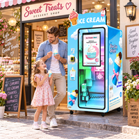 Machine à crème glacée intelligente entièrement automatique en libre-service 24h/24 avec écran tactile, distributeur de crème glacée molle