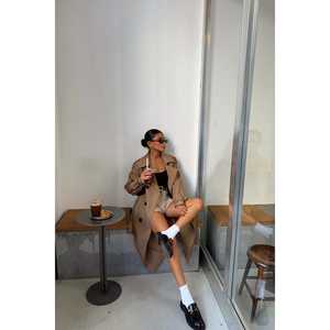 Abrigo Largo de Piel de Oveja para Mujer, Estilo Informal con Estampado y Doble Botonadura, para Otoño e Invierno, Tejido de Punto - Product Image 6