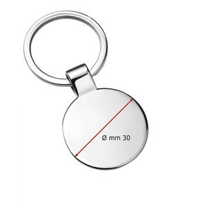 Llavero Redondo de Metal con Soporte para Monedas, D=30mm, Hierro Moderno con Logotipo Grabado con Láser, Sin Caja - Product Image 2