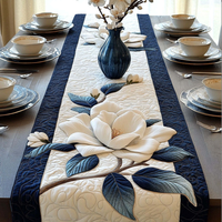 Chemin de table et nappe matelassés brodés imprimés numériquement en 3D pour la décoration de la table de salon et de salle à manger