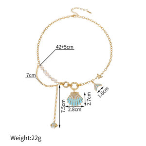 สร้อยคอจี้แฟชั่นสไตล์ฮาวายสำหรับผู้หญิงทำจากสเตนเลส316L เครื่องประดับ14K 18K - Product Image 5